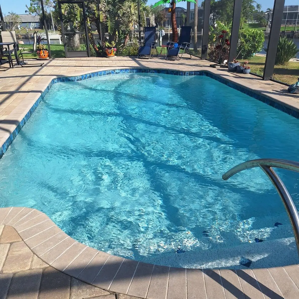 Sparkling clean pool serviced by Hydra Pool Service in Port Charlotte, FL